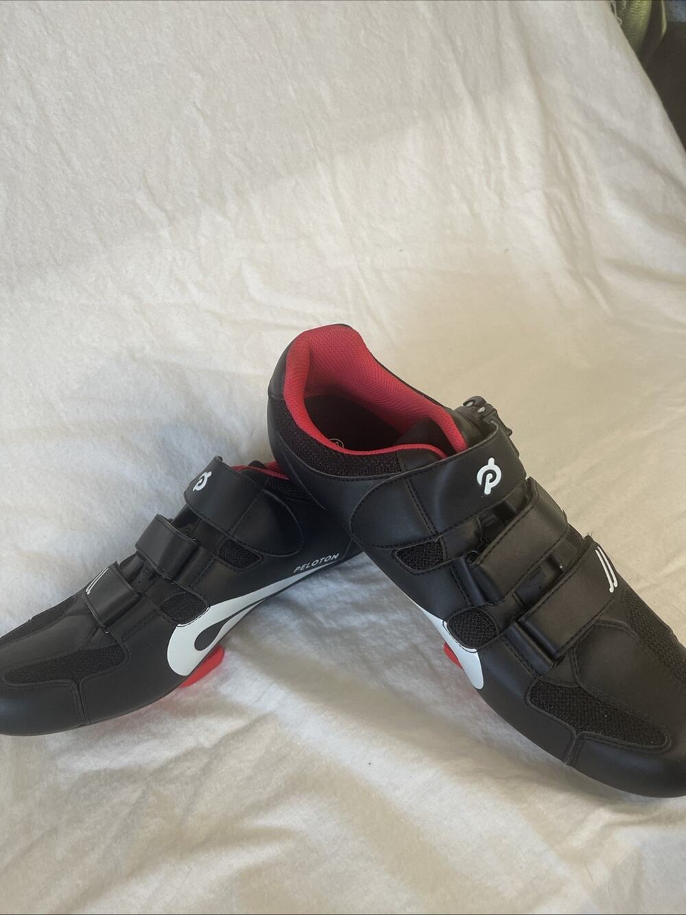 Peloton Spin Cycle Shoes J-20 PL-SH-02 Sz 46 M 12-12.5 US Black Red With Cleats